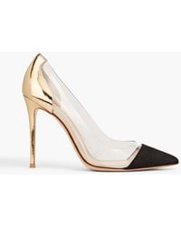 Gianvito Rossi - Plexi Mirrored-leather, Suede And Pvc Pumps - Lyst