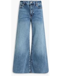 FRAME - Le Palazzo Crop High-Rise Wide-Leg Jeans - Lyst