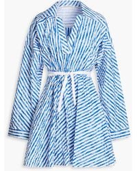 Philosophy Di Lorenzo Serafini - Striped Cotton Mini Dress - Lyst