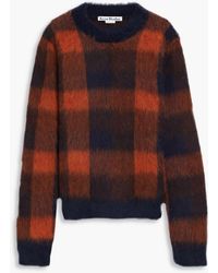 Acne Studios - Checked Brushed Jacquard-knit Sweater - Lyst