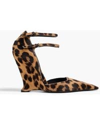 Ferragamo - Vidya Leopard-Print Calf Hair Wedge Pumps - Lyst