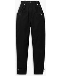 Isabel Marant - Pulcie Suede-trimmed Cotton Tapered Pants - Lyst