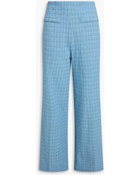 Sandro - Cotton-blend Tweed Wide-leg Pants - Lyst