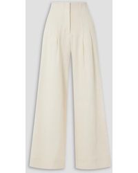 A.L.C. - Bennett Pleated Cotton And Linen-blend Wide-leg Pants - Lyst