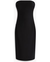 Max Mara - Bernard trägerloses midikleid aus crêpe aus einer wollmischung mit drapierung - Lyst