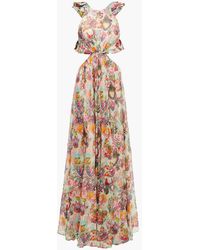Zimmermann The Lovestruck Ruffled Printed Cotton And Silk-blend Maxi Dress - Multicolor