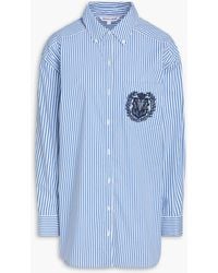 Veronica Beard - Lloyd Embroidered Striped Cotton-Blend Poplin Shirt - Lyst