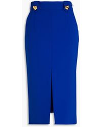 Moschino - Embellished Crepe Midi Pencil Skirt - Lyst