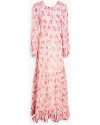 byTiMo - Cutout Floral-print Crepe Maxi Dress - Lyst