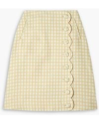 Lisa Marie Fernandez - Rock aus bouclé-jacquard aus einer baumwollmischung mit karomuster und muschelsaum - Lyst