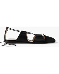 Le Monde Beryl - Greek Lace-Up Silk-Satin Ballet Flats - Lyst