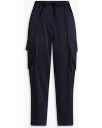 Brunello Cucinelli - Cropped cargohose aus glänzendem crêpe mit zierperlen - Lyst