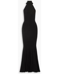 Norma Kamali - Stretch-jersey Halterneck Maxi Dress - Lyst