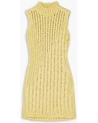 Ferragamo - Cable-knit Cotton Turtleneck Mini Dress - Lyst