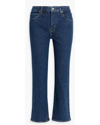 FRAME - The Ruler Crop High-Rise Straight-Leg Jeans - Lyst