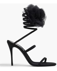 Magda Butrym - Floral-appliquéd Grosgrain Sandals - Lyst