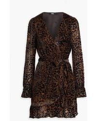 PAIGE - Ysabel Ruffled Leopard-Print Devoré-Velvet Mini Dress - Lyst