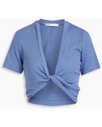 Stateside - Cropped Ribbed Stretch Supima Cotton And Micro Modal-blend Top - Lyst