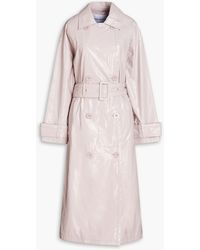 Stand Studio - Katharina Faux Patent-leather Trench Coat - Lyst