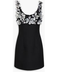 Emilia Wickstead - Einna Floral-Appliquéd Crepe Mini Dress - Lyst