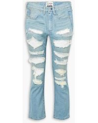 Comme des Garçons - Sequin-embellished Distressed Mid-rise Straight-leg Jeans - Lyst