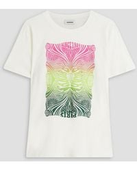 Sandro - Printed Cotton-jersey T-shirt - Lyst