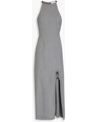 Ganni - Bead-embellished Cutout Woven Midi Dress - Lyst