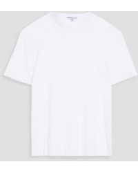James Perse - T-shirt aus baumwoll-jersey mit flammgarneffekt - Lyst