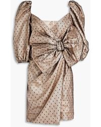 RED Valentino - Wrap-effect Bow-embellished Point D'esprit Mini Dress - Lyst