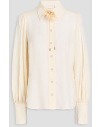 Zimmermann - Appliquéd Crepe De Chine Shirt - Lyst