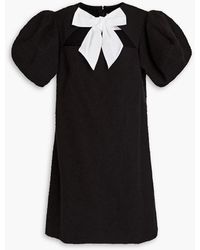 Carolina Herrera - Bow-embellished Cutout Cotton-blend Bouclé Mini Dress - Lyst