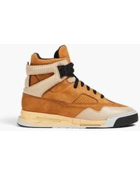 Maison Margiela - Lizard-effect Leather, Nubuck And Mesh High-top Sneakers - Lyst