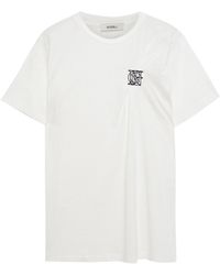 Goen.J Embroidered Cotton-jersey T-shirt Ivory - White