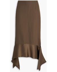 TOTEME - Satin-trimmed Asymmetric Crepe Maxi Skirt - Lyst
