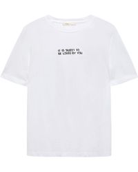 Maje Timea Embroidered Printed Stretch-cotton Jersey T-shirt White