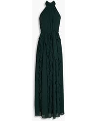 Mikael Aghal - Ruffled Georgette Maxi Dress - Lyst