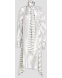 See By Chloé - Striped Twill Midi Shirt Dress - Lyst