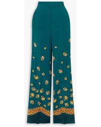 Etro - Paisley-print Silk Crepe De Chine Straight-leg Pants - Lyst
