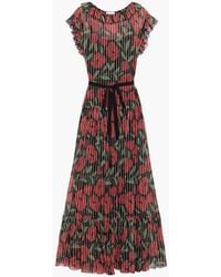 RED Valentino - Tiered Floral-print Silk-georgette Maxi Dress - Lyst