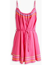 Olivia Rubin - Belted Cotton Mini Dress - Lyst