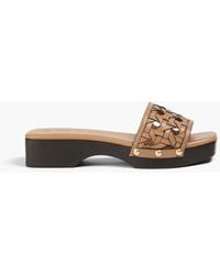 Tory Burch - Woven Leather Mules - Lyst