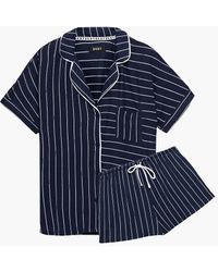 DKNY Gestreifter pyjama aus stretch-jersey - Blau