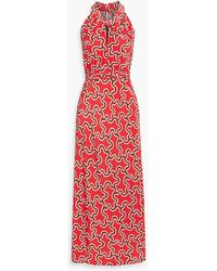 Diane von Furstenberg - Nyck Cutout Printed Crepe De Chine Maxi Dress - Lyst