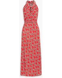 Diane von Furstenberg - Nyck Cutout Printed Crepe De Chine Maxi Dress - Lyst