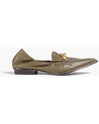 Tory Burch - Jessa Chain-embellished Leather Loafers - Lyst