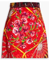 Dolce & Gabbana - Lace-trimmed Floral-print Jacquard Mini Skirt - Lyst