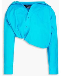 Jacquemus - Majean Asymmetric Cropped Cotton-poplin Shirt - Lyst