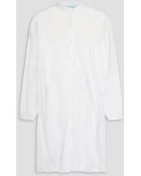 Melissa Odabash - Barrie Broderie Anglaise Cotton And Macramé Mini Shirt Dress - Lyst