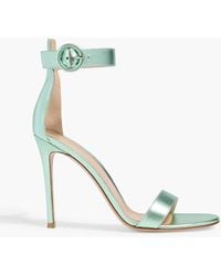 Gianvito Rossi - Portofino 105 Metallic Leather Sandals - Lyst