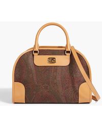 Etro - Paisley-print Coated-canvas And Leather Tote - Lyst